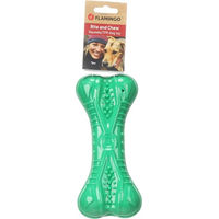 Produktbild von Tegro Flamingo Hundespielzeug aus TPR mit Quietschfunktion grün Größe L