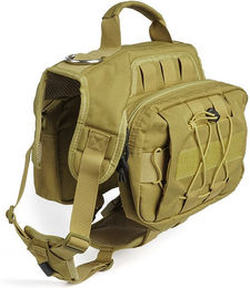 Tekoo Hunde-Geschirr für große Rassen aus wasserabweisendem Nylon in Beige mit Taschen und Griff – Bild 1 von 5