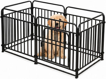 Tekoo Hundelaufstall Welpenlaufstall aus Metall mit 6 Paneelen 60x60cm modulares System – Bild 1 von 3