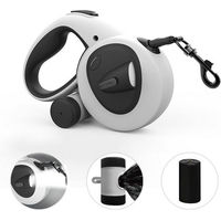 Produktbild von Tekoo Rollleine für Hunde mit LED Licht, Kotbeutelspender und reflektierendem Band, 5m, bis 30kg, wiederaufladbar