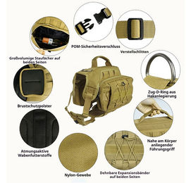 Tekoo Sportgeschirr für Hunde Große Rassen Adult Beige Wasserabweisendes Nylon mit Taschen und Griff – Bild 1 von 4