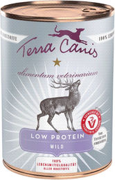 Produktbild von Terra Canis Alimentum Veterinarium Low Protein Wild Nassfutter für Hunde Getreidefrei Monoprotein 12 x 400 g