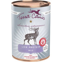 Produktbild von Terra Canis Alimentum Veterinarium Low Protein Wild Nassfutter für Hunde Getreidefrei Monoprotein 12 x 400 g