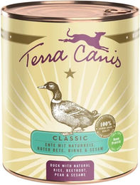 Produktbild von Terra Canis CLASSIC Hundefutter Ente mit Naturreis, Roter Bete, Birne und Sesam 12x800g