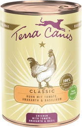Produktbild von Terra Canis CLASSIC Hundefutter Huhn mit Tomate, Amaranth und Basilikum 12x400g