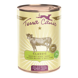 Terra Canis CLASSIC Hundefutter Kalb mit Hirse Stückchen in Sauce glutenfrei 6x400g – Bild 1 von 2