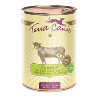 Produktbild von Terra Canis CLASSIC Hundefutter Kalb mit Hirse Stückchen in Sauce glutenfrei 6x400g