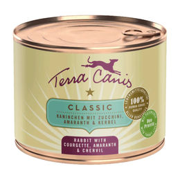 Produktbild von Terra Canis Classic Hundefutter Kaninchen mit Pute, Zucchini, Amaranth und Kerbel in Sauce, glutenfrei, 12 x 200 g - 12 x 200 g