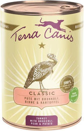 Produktbild von Terra Canis CLASSIC Hundefutter Pute mit Brokkoli, Birne und Kartoffel 12x400g