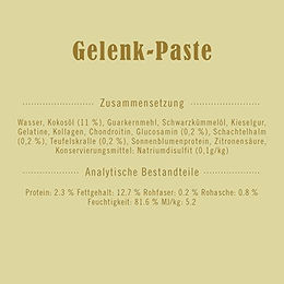 Produktbild von Terra Canis Gelenk-Paste mit Kokosöl, Kollagen, Glucosamin, Schachtelhalm und Teufelskralle zur Unterstützung der Gelenke für Hunde 250ml - 250 ml