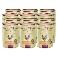 Produktbild von Terra Canis Huhn Pur Hundefutter Nassfutter mit Hühnerherz und Hühnerleber getreidefrei 12x400g - 12 x 400 g
