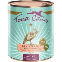 Produktbild von Terra Canis Hundefutter Adult Pute mit Sellerie Kürbis und Brunnenkresse Stückchen in Sauce getreidefrei 6x800g
