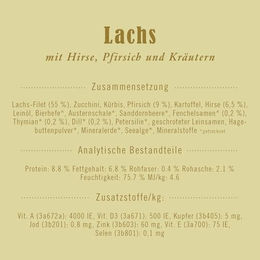 Produktbild von Terra Canis Hundefutter Classic Lachs Hirse Pfirsich und Kräuter Adult 12x400g glutenfrei und getreidearm - 12 x 400 g
