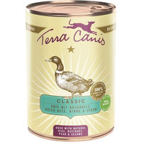 Produktbild von Terra Canis Hundefutter Ente mit Naturreis, Rote Beete, Birne und Sesam mit hohem Fleischanteil 12x400g