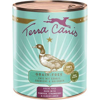 Produktbild von Terra Canis Hundefutter Ente mit Stückchen in Sauce getreidefrei und laktosefrei 12x800g