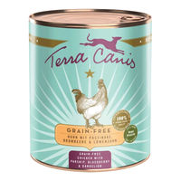 Produktbild von Terra Canis Hundefutter Huhn mit Pastinaken, Brombeeren und Löwenzahn getreidefrei Stückchen in Sauce Adult 12x800g