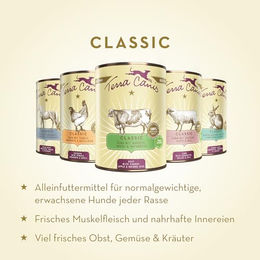 Terra Canis Hundefutter Kaninchen Zucchini Amaranth Classic Nassfutter Stückchen in Sauce Adult Glutenfrei 12x400g - 12 x 400 g – Bild 1 von 2