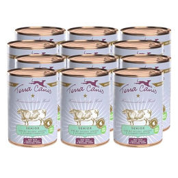 Produktbild von Terra Canis Hundefutter Senior Rind mit Sellerie Aprikose und Gesundheitskräutern 12x400g mit hohem Fleischanteil - 12 x 400 g