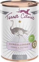 Produktbild von Terra Canis Hypoallergenes Hund Nassfutter Strauß mit Pastinake getreidefrei 12x400g