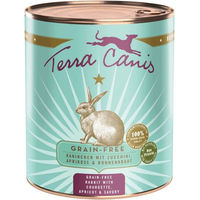 Produktbild von Terra Canis Kaninchen mit Zucchini, Aprikose und Borretsch getreidefrei Stückchen in Sauce für erwachsene Kleintiere 6x800g