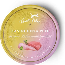Produktbild von Terra Canis Katzenfutter Kaninchen & Pute getreidefrei mit hohem Fleischanteil 12x80g