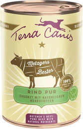 Produktbild von Terra Canis Metzgers Bestes Rind pur Hundefutter getreidefrei laktosefrei monoprotein 6x400g