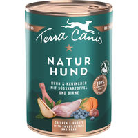 Produktbild von Terra Canis Naturhund Hundefutter Adult Huhn & Kaninchen mit Süßkartoffel & Birne Stückchen in Sauce getreidefrei und glutenfrei 6 x 400 g