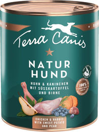 Produktbild von Terra Canis Naturhund Hundefutter Adult Huhn und Kaninchen mit Süßkartoffel und Birne Getreidefrei und Glutenfrei 12 x 800 g