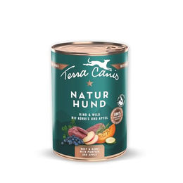 Terra Canis Naturhund Rind & Wild Stückchen in Sauce für erwachsene Hunde, getreidefrei und glutenfrei, 400g – Bild 1 von 6