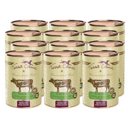Terra Canis Rind Pur Hundefutter Stückchen in Soße mit Rinderherz und Rinderleber glutenfrei 12x400g - 12 x 400 g – Bild 1 von 1