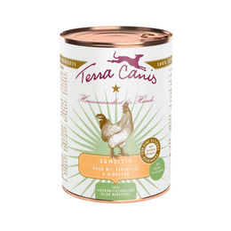 Produktbild von Terra Canis Sensitiv Hundefutter Huhn mit Kartoffel und Himbeere getreidefrei 6 x 400 g - 400 g
