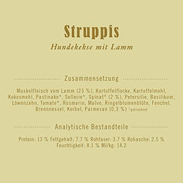 Terra Canis Struppis Hundesnack Lamm mit Spinat und Parmesan getreidefrei und glutenfrei 375g - 375 g – Bild 1 von 2