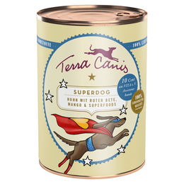 Terra Canis Superdog Hundefutter Huhn mit Stückchen in Sauce, getreidefrei und mit hohem Fleischanteil, Adult, 6 x 400 g - 6 x 400 g – Bild 1 von 2