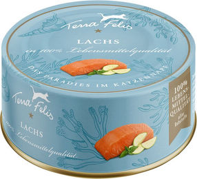 Produktbild von Terra Canis Terra Felis Katzenfutter Adult Lachs Sparpaket 24 x 80 g - 24 x 80 g