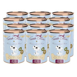 Produktbild von Terra Canis Welpen Nassfutter Rind mit Apfel Karotte und Hagebutte Stückchen in Sauce Getreidefrei und Glutenfrei 12x400g - 12 x 400 g