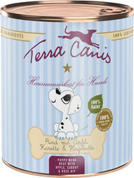 Terra Canis Welpenfutter Rind mit Stückchen in Sauce, glutenfrei, 6 x 400 g - 12 x 400 g – Bild 1 von 3