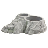 Produktbild von Terra Della Becherhalter Rock grau Futterplatz für Reptilien aus Kunstharz