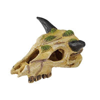 Produktbild von Terra Della Caraboa-Schädel XS Dekoratives Reptilienversteck mit Futternapf aus Kunstharz 12 cm Beige - 12 cm