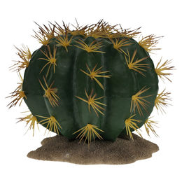 Terra Della Dekoration Kaktus Echinocactus grün mit gelben Stacheln für Terrarien 16,5x15,5cm – Bild 1 von 4