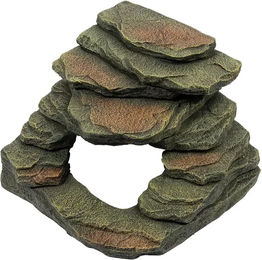 Produktbild von Terra Della Eckfelsen 2 Felsformation für Reptilien Terrarium aus Kunstharz Grau Braun