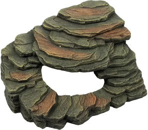 Produktbild von Terra Della Eckstein 1 Felsformation für Reptilien Terrarium aus Kunstharz Grau