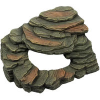 Produktbild von Terra Della Eckstein 1 Felsformation für Reptilien Terrarium aus Kunstharz Grau