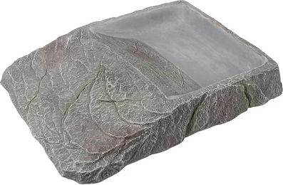 Terra Della Futterschale für Schildkröten Anthrazit aus Kunstharz mit Stufe 29x22cm – Bild 1 von 2