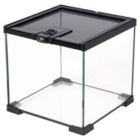 Produktbild von Terra Della Glas-Terrarium Schwarz für Reptilien und Insekten 20 x 20 x 20 cm