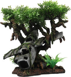 Terra Della Terrarium Dekoration Flugzeugwrack Baum für Geckos 26 x 24 x 27,5 cm ungiftig und pH-neutral – Bild 1 von 5