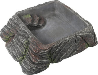 Terra Della Wassernapf für Reptilien und Insekten aus Kunstharz Grau Größe S – Bild 1 von 3