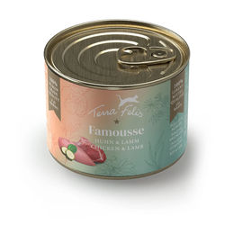 Produktbild von Terra Felis Famousse Katzenfutter Huhn und Lamm getreidefrei mit hohem Fleischanteil 12x200 g