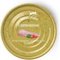 Produktbild von Terra Felis Famousse Katzenfutter Kaninchen getreidefrei mit hohem Fleischanteil 12x80 g