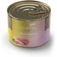 Produktbild von Terra Felis Famousse Katzenfutter Kaninchen und Pute getreidefrei mit hohem Fleischanteil 12x200 g