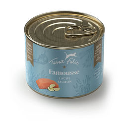 Produktbild von Terra Felis Famousse Katzenfutter Lachs getreidefrei mit hohem Fleischanteil 12x200 g